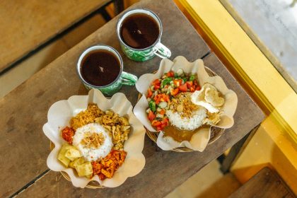 Bahan makanan segar dan sayuran untuk persiapan memasak di rumah